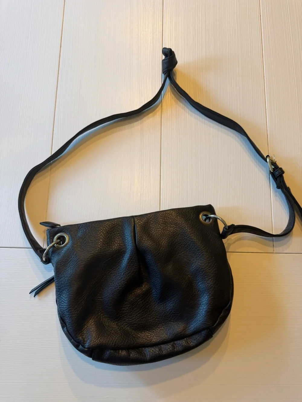 Kenneth Cole Reaction Black Pebbled Leather Crossbody Bag